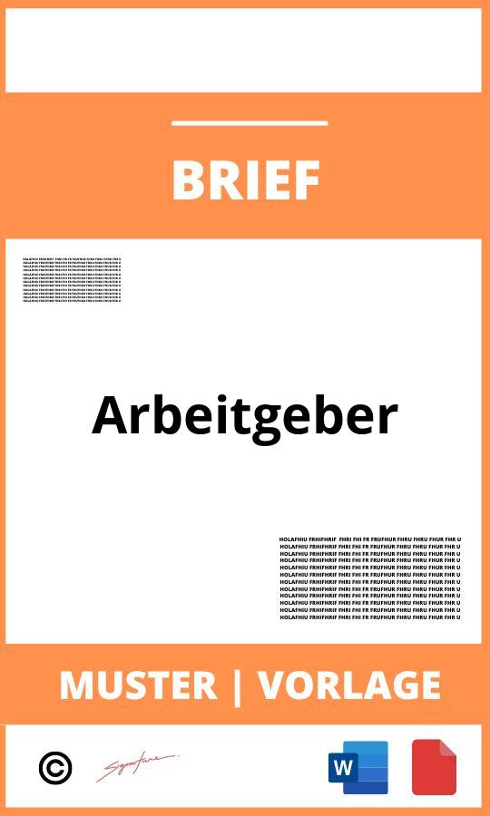 Brief An Arbeitgeber