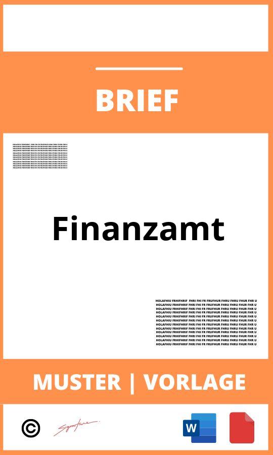 Brief An Finanzamt Muster