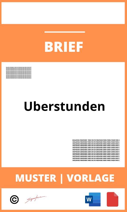 Musterbrief Überstunden