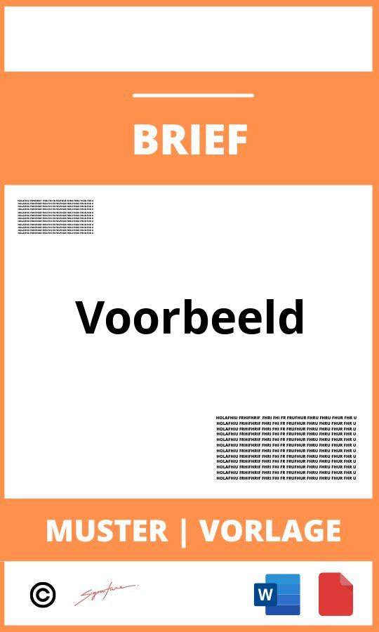 Voorbeeld Brief